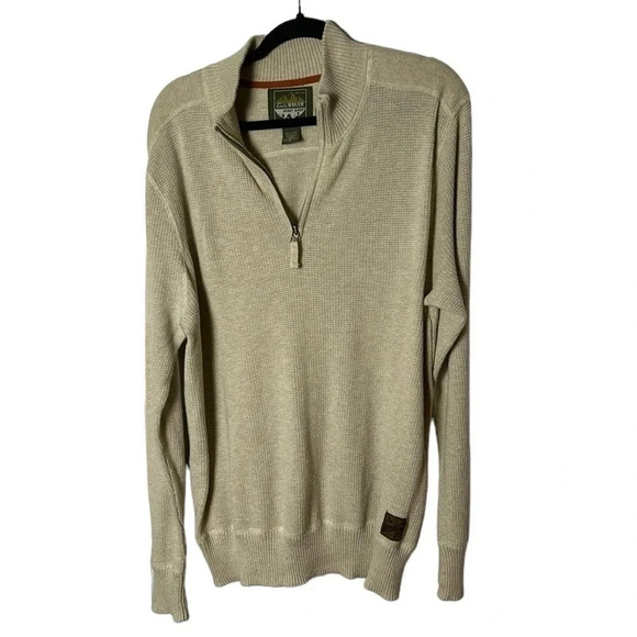 Eddie Bauer Sport Shop, Cotton,waffle knit,sweater,men XL.quarter zip, EC - Picture 1 of 9